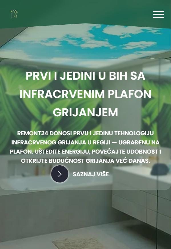 Stvarni mobilni prikaz stranice remont24bih.com